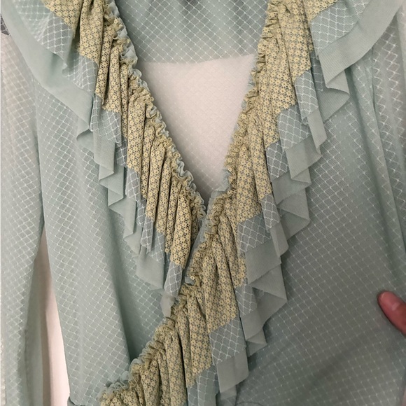 Women's Mint Green Ruffle Midi Dress - Picture 5 of 7